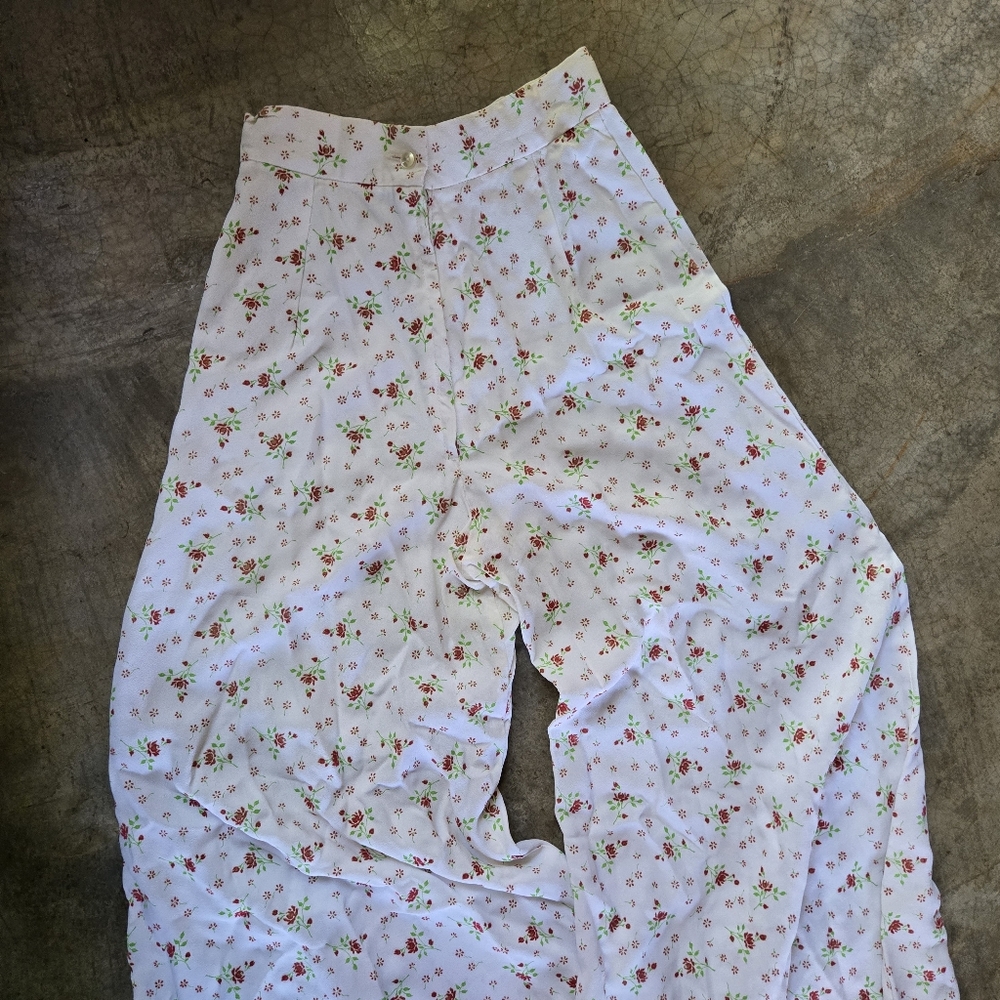 ❌️sold❌️Vintage Top + High Waist Palazzo Pant Wide Leg Pants Matching Set XXS XS - Picture 14 of 16